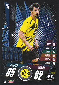 Mats Hummels Borussia Dortmund 2020/21 Topps Match Attax CL International Icons #II04